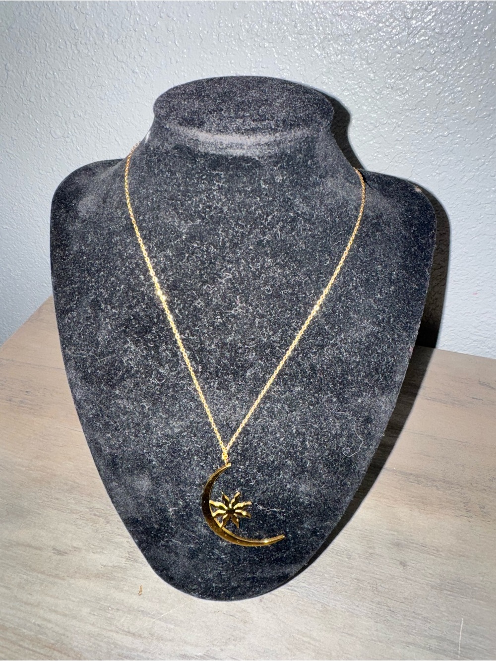 Victoria Emerson Gold Crescent Moon & Starburst Pendant Necklace